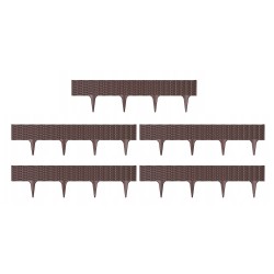 Φράχτης κήπου πλαστικός PROSPERPLAST διαστάσεων 3,90m x 18,5Υcm 5τμχ σε χρώμα καφέ