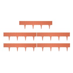 Φράχτης κήπου πλαστικός PROSPERPLAST διαστάσεων 3,90m x 18,5Υcm 5τμχ σε χρώμα τερακότα