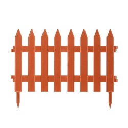 Φράχτης κήπου πλαστικός PROSPERPLAST διαστάσεων 3,22m x 35Υcm 7τμχ σε χρώμα τερακότα