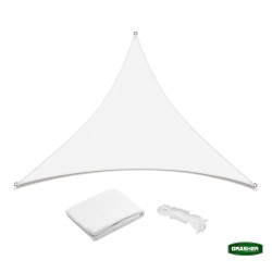 Πανί σκίασης τρίγωνο Ε220 180gr/m² σε λευκό διαστάσεων 3,6x3,6x3,6m GRASHER με κρίκους