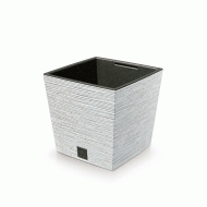 Γλάστρα τετράγωνη χωρητικότητας 10lt διαστάσεων 24x24x23,5Ycm PROSPERPLAST Furu Eco Wood DFS240W σε λευκό χρώμα