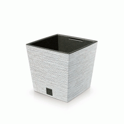 Γλάστρα τετράγωνη χωρητικότητας 10lt διαστάσεων 24x24x23,5Ycm PROSPERPLAST Furu Eco Wood DFS240W σε λευκό χρώμα