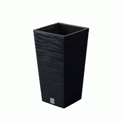 Γλάστρα τετράγωνη ψηλή χωρητικότητας 19lt διαστάσεων 24x24x45Ycm PROSPERPLAST Furu DFSH240 σε ανθρακί χρώμα