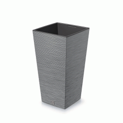 Γλάστρα τετράγωνη ψηλή χωρητικότητας 19lt διαστάσεων 24x24x45Ycm PROSPERPLAST Furu DFSH240 σε γκρι χρώμα