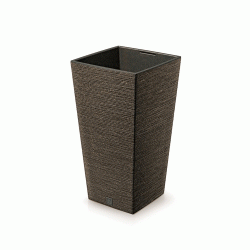 Γλάστρα τετράγωνη ψηλή χωρητικότητας 35lt διαστάσεων 29,5x29,5x55Ycm PROSPERPLAST Furu Eco Wood DFSH300W σε καφέ χρώμα