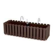 Ζαρντινιέρα κρεμαστή διαστάσεων 58x18x16,2Ycm PROSPERPLAST Boardee fencycase σε καφέ χρώμα Ζαρντινιέρα κρεμαστή διαστάσεων 58x18x16,2Ycm PROSPERPLAST Boardee fencycase σε καφέ χρώμα
