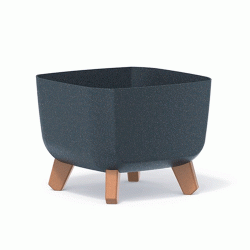 Γλάστρα τετράγωνη με ποδαράκια διαστάσεων 29x29x22Ycm PROSPERPLAST Gracia Eco DGQL300W σε ανθρακί χρώμα