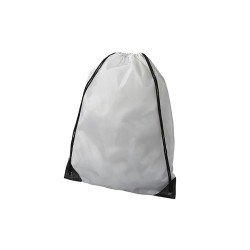 Σακίδιο ώμου με κορδόνια τύπου πουγκί 100% πολυέστερ σε χρώμα λευκό διαστάσεων 33x44cm Σακίδιο ώμου με κορδόνια τύπου πουγκί 100% πολυέστερ σε χρώμα λευκό διαστάσεων 33x44cm