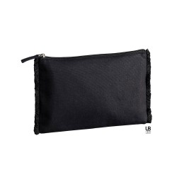 Νεσεσέρ με ξέφτια διαστάσεων 26x17cm σε μαύρο χρώμα Νεσεσέρ με ξέφτια διαστάσεων 26x17cm σε μαύρο χρώμα