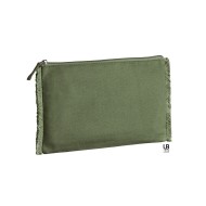 Νεσεσέρ με ξέφτια διαστάσεων 26x17cm σε χακί χρώμα