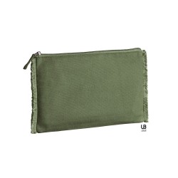 Νεσεσέρ με ξέφτια διαστάσεων 26x17cm σε χακί χρώμα