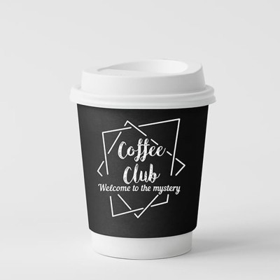 Ποτήρι χάρτινο Open Care double wall Coffee Club χωρητικότητας 14oz γυαλιστερό σε πακέτο 25 τεμαχίων