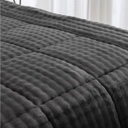 Κουβερτοπάπλωμα υπέρδιπλο Art 12513 διαστάσεων 220x240cm σε χρώμα ανθρακί 