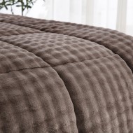 Κουβερτοπάπλωμα ημίδιπλο Art 12515 διαστάσεων 180x240cm σε χρώμα μόκα