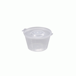 Σωσάκι στρόγγυλο διάφανο χωρητικότητας 70ml (2oz) με ενσωματωμένο καπάκι  Σωσάκι στρόγγυλο διάφανο χωρητικότητας 70ml (2oz) με ενσωματωμένο καπάκι