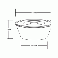 Σωσάκι στρόγγυλο διάφανο χωρητικότητας 70ml (2oz) με ενσωματωμένο καπάκι 