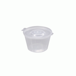 Σωσάκι PP στρόγγυλο διάφανο χωρητικότητας 120ml (4oz) με ενσωματωμένο καπάκι  Σωσάκι PP στρόγγυλο διάφανο χωρητικότητας 120ml (4oz) με ενσωματωμένο καπάκι