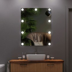 Καθρέπτης μακιγιάζ με led φωτισμό 9W 648lm παραλληλόγραμμος 40x50cm και δυνατότητα επιλογής χρώματος φωτισμού