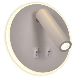 Απλίκα LED κρεβατιού ανάγνωσης "IRIS 1" PRO λευκή ισχύος 9W & 3W 3000K θερμό λευκό φως