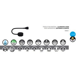 Απλίκα LED κρεβατιού ανάγνωσης μαύρη ARTE ILLUMINA "IONAS 1" 3W LED 3000K με θερμό λευκό φως