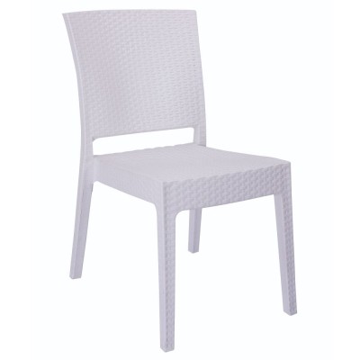 Καρέκλα κήπου σε χρώμα λευκό Rattan διαστάσεων 47x55x87cm