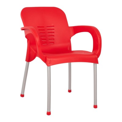 Καρέκλα κήπου από PP διαστάσεων 60x50x80xcm σε κόκκινο χρώμα