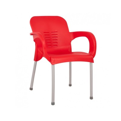 Καρέκλα κήπου Eco σε χρώμα κόκκινο από ανακυκλωμένο PP διαστάσεων 60x50x80xcm
