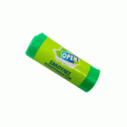 Σακούλες απορριμμάτων Open Care 54x60cm σε πράσινο χρώμα με χερούλι σε πακέτο των 20 τεμαχίων