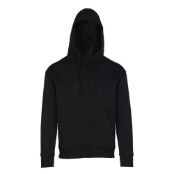 Unisex ζακέτα φούτερ με κουκούλα 2 τσέπες καγκουρό σε χρώμα μαύρο σε νούμερο Small