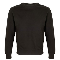 Unisex μπλούζα φούτερ με βουρτσισμένο fleece εσωτερικά και στρογγυλή λαιμόκοψη σε χρώμα μαύρο νούμερο XL