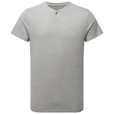 T-shirt με κουμπί με φαρδιά λαιμόκοψη με 1 κουμπί σε χρώμα γκρι νούμερο Medium