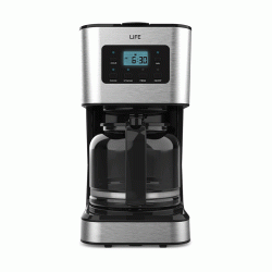 Προγραμματιζόμενη καφετιέρα φίλτρου 1.5L LIFE CM-200 950W με LCD ψηφιακή οθόνη και γυάλινη κανάτα