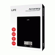Γυάλινη ψηφιακή ζυγαριά κουζίνας LIFE Accuracy με ψηφιακή οθόνη LCD και ένδειξη χαμηλής μπαταρίας Γυάλινη ψηφιακή ζυγαριά κουζίνας LIFE Accuracy με ψηφιακή οθόνη LCD και ένδειξη χαμηλής μπαταρίας