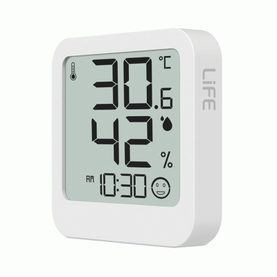 Ψηφιακό θερμόμετρο και υγρόμετρο LIFE CONTEMPO WHITE με ευκρινή LCD οθόνη εσωτερικού χώρου