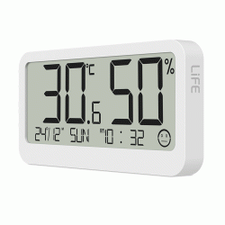 Ψηφιακό θερμόμετρο και υγρόμετρο εσωτερικού χώρου LIFE CONTEMPO PLUS WHITE