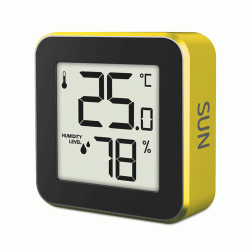 Ψηφιακό θερμόμετρο και υγρόμετρο LIFE ALU MINI SUN εσωτερικού χώρου με πλαίσιο αλουμινίου
