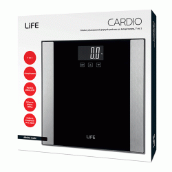 Γυάλινη ηλεκτρονική ζυγαριά μπάνιου με λιπομέτρηση 7 σε 1 