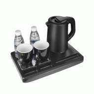 Δίσκος καλωσορίσματος με βραστήρα 0.8L σε μαύρο ματ χρώμα 1360W 2 κούπες και προστασία από υπερθέρμανση  Δίσκος καλωσορίσματος με βραστήρα 0.8L σε μαύρο ματ χρώμα 1360W 2 κούπες και προστασία από υπερθέρμανση