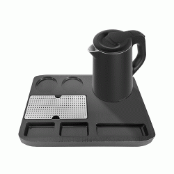 Δίσκος καλωσορίσματος με βραστήρα 0.8L σε μαύρο ματ χρώμα 1360W 2 κούπες και προστασία από υπερθέρμανση 