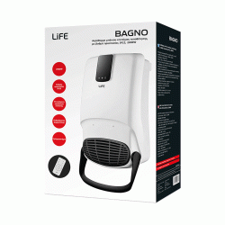Αερόθερμο μπάνιου επιτοίχιας τοποθέτησης LIFE BAGNO 2000W με λειτουργεία χρονοκαθυστέρησης & τηλεχειρηστήριο 