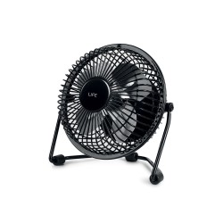 Μεταλλικός mini ανεμιστήρας με σύνδεση USB σε μαύρο χρώμα 2.5W LIFE SUPER4 BLACK