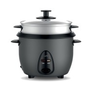 Βραστήρας ρυζιού 1L 400W LIFE BASMATI με γυάλινο καπάκι σε χρώμα μαύρο