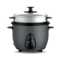 Βραστήρας ρυζιού 1L 400W LIFE BASMATI με γυάλινο καπάκι σε χρώμα μαύρο