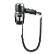 Σεσουάρ μαλλιών ξενοδοχειακού τύπου με επιτοίχια βάση 1600W σε μαύρο χρώμα VALERA ACTION SUPER PLUS 1600 BLACK / CHROME