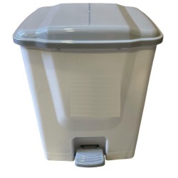 Κάδος πεντάλ χωρητικότητας 10Lit σε χρώμα λευκό με γκρι καπάκι διαστάσεων 26x23x33hcm