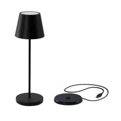 Επαναφορτιζόμενο επιτραπέζιο φωτιστικό LED με ασύρματη φόρτιση 2.3W SONORA ISABELLA BLACK