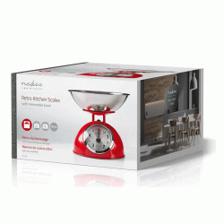 Αναλογική ζυγαριά κουζίνας NEDIS KASC110RD τύπου ρετρό με μεγάλη και ευανάγνωστα νούμερα
