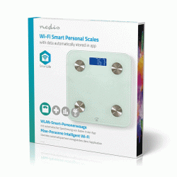 Wifi smart ηλεκτρονική ζυγαριά μπάνιου NEDIS WIFIHS10WT με δυνατότητα πολλαπλών αναλύσεων