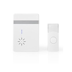Ασύρματο φορητό κουδούνι NEDIS DOORB212WT με LED ένδειξη και δυνατότητα αυξομείωσης της έντασης Ασύρματο φορητό κουδούνι NEDIS DOORB212WT με LED ένδειξη και δυνατότητα αυξομείωσης της έντασης