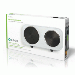 Επιτραπέζια διπλή ηλεκτρική εστία NEDIS KAEP250EWT2 2500W με προστασία υπερθέρμανσης